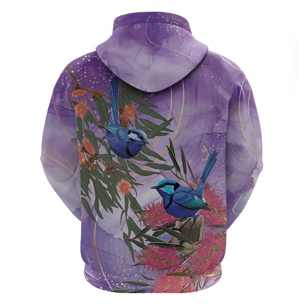 Australia Splendid Fairy Wren on Eucalyptus Zip Hoodie Epilepsy Prevention