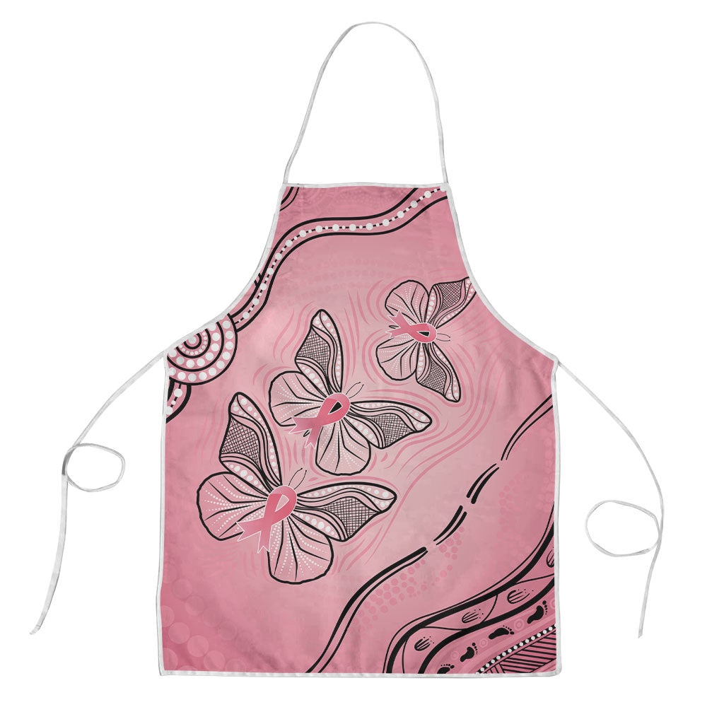 Pink Aboriginal Butterfly Ribbon Cancer Apron