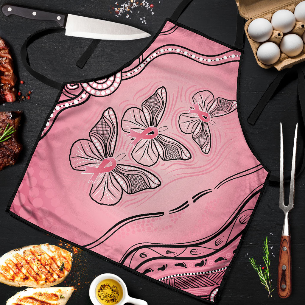 Pink Aboriginal Butterfly Ribbon Cancer Apron