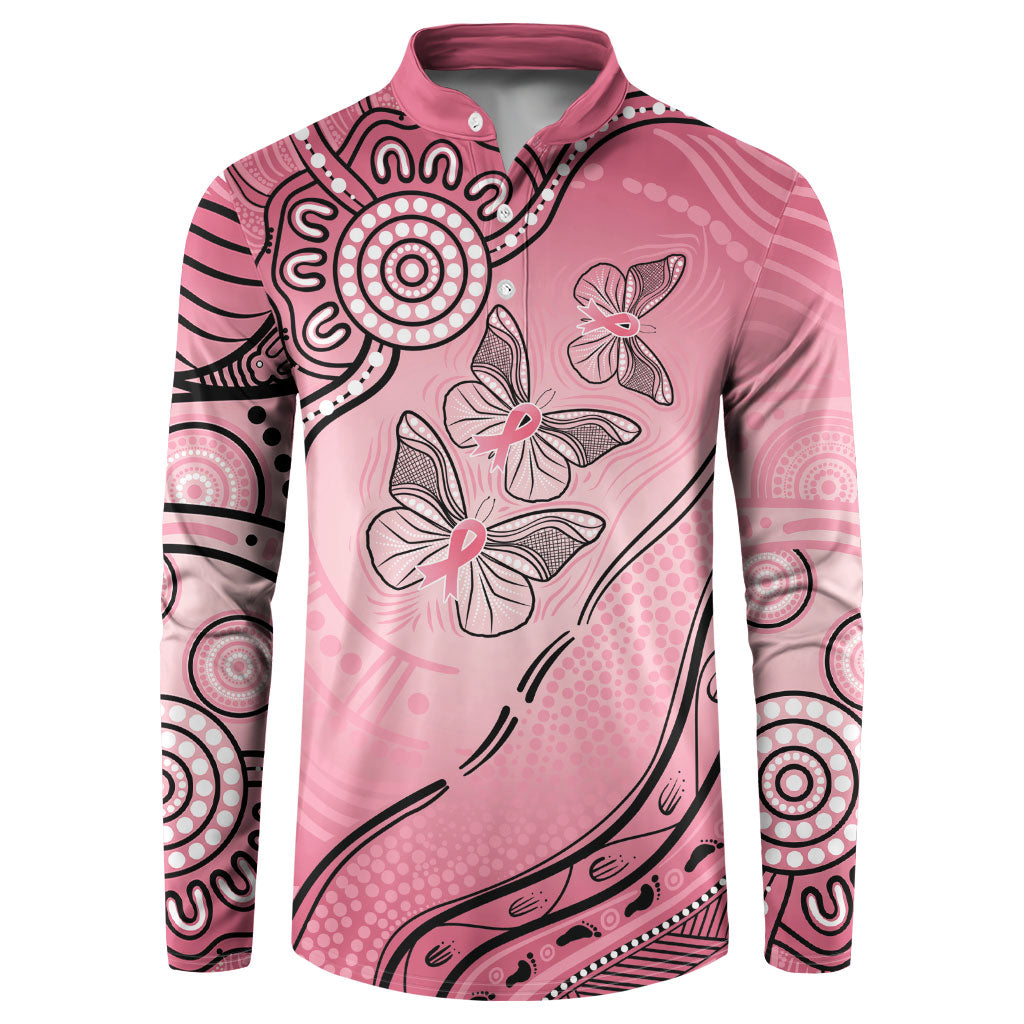 Pink Aboriginal Butterfly Ribbon Cancer Button Sweatshirt