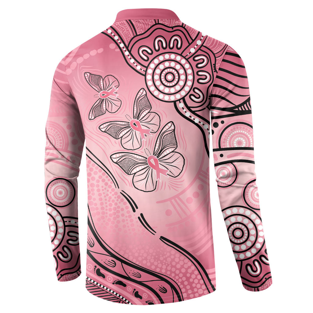 Pink Aboriginal Butterfly Ribbon Cancer Button Sweatshirt