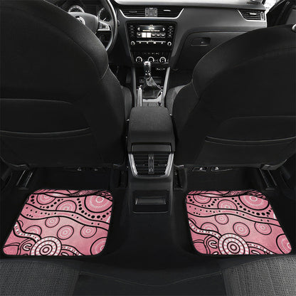 Pink Aboriginal Butterfly Ribbon Cancer Car Mats
