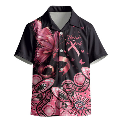 Think Pink Butterfly Ribbon Aboriginal Art Kid Hawaiian Shirt