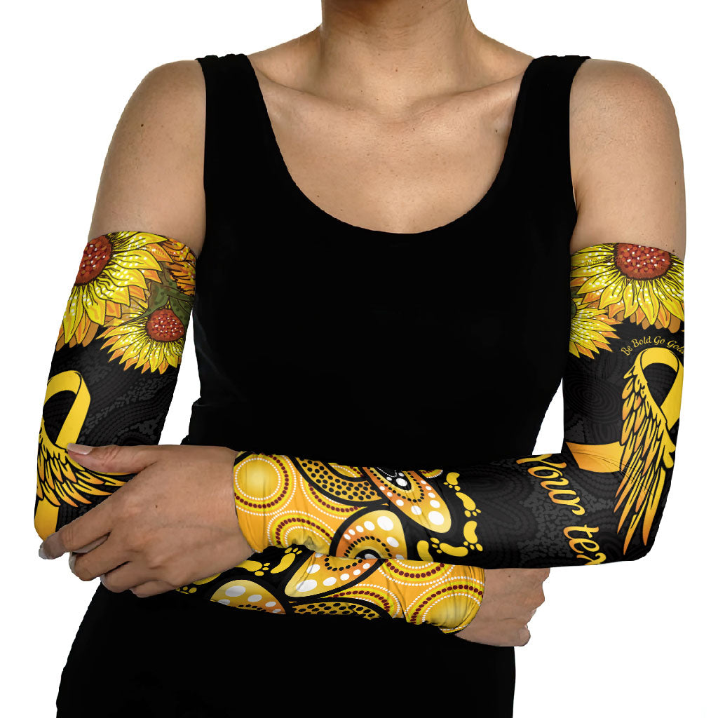 Be Bold Go Gold Aboriginal Ribbon Childhood Personalised Arm Sleeves