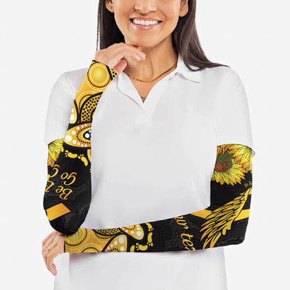 Be Bold Go Gold Aboriginal Ribbon Childhood Personalised Arm Sleeves