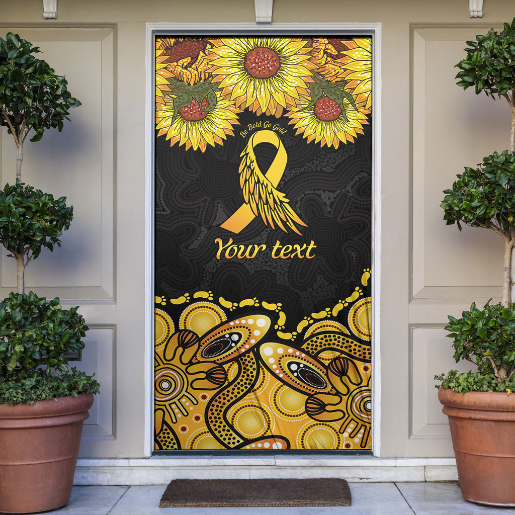 Be Bold Go Gold Aboriginal Ribbon Childhood Personalised Door Cover