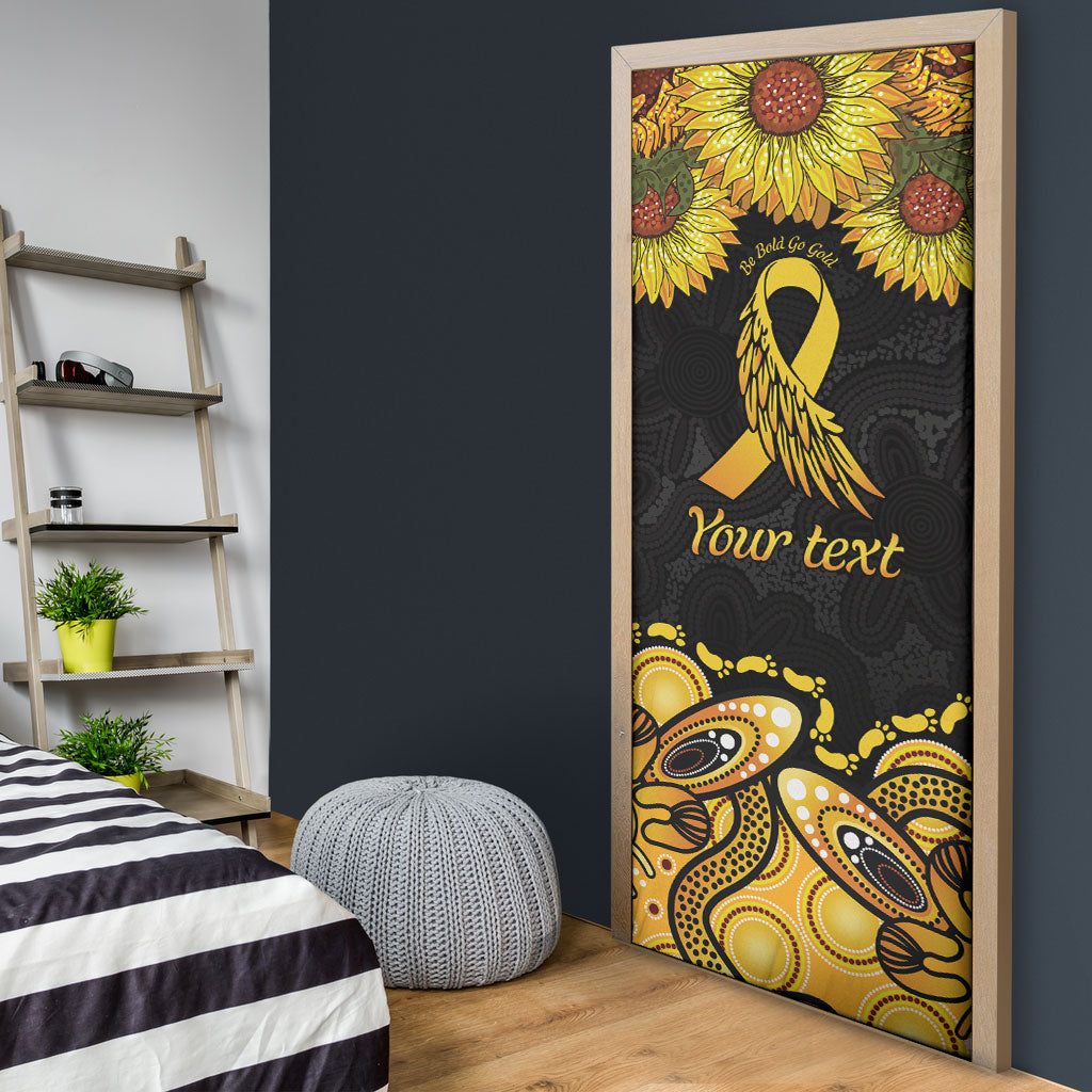 Be Bold Go Gold Aboriginal Ribbon Childhood Personalised Door Cover