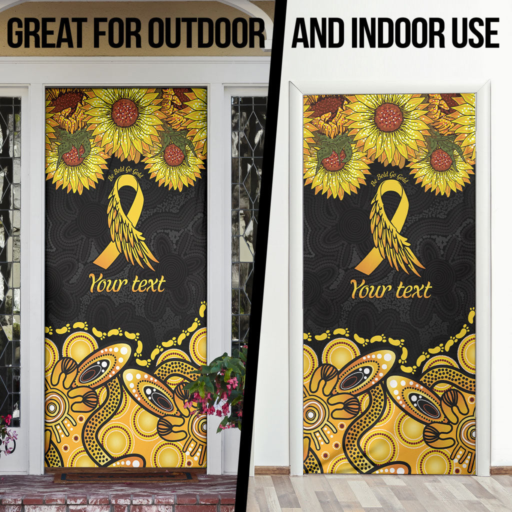 Be Bold Go Gold Aboriginal Ribbon Childhood Personalised Door Cover