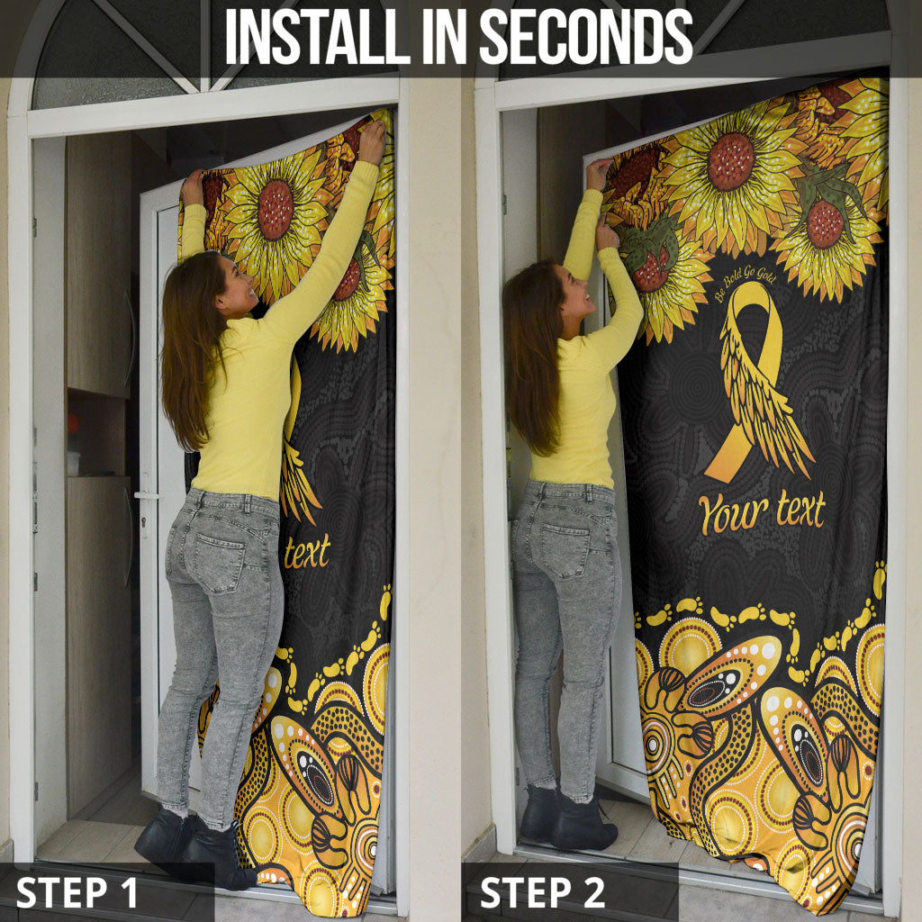 Be Bold Go Gold Aboriginal Ribbon Childhood Personalised Door Cover