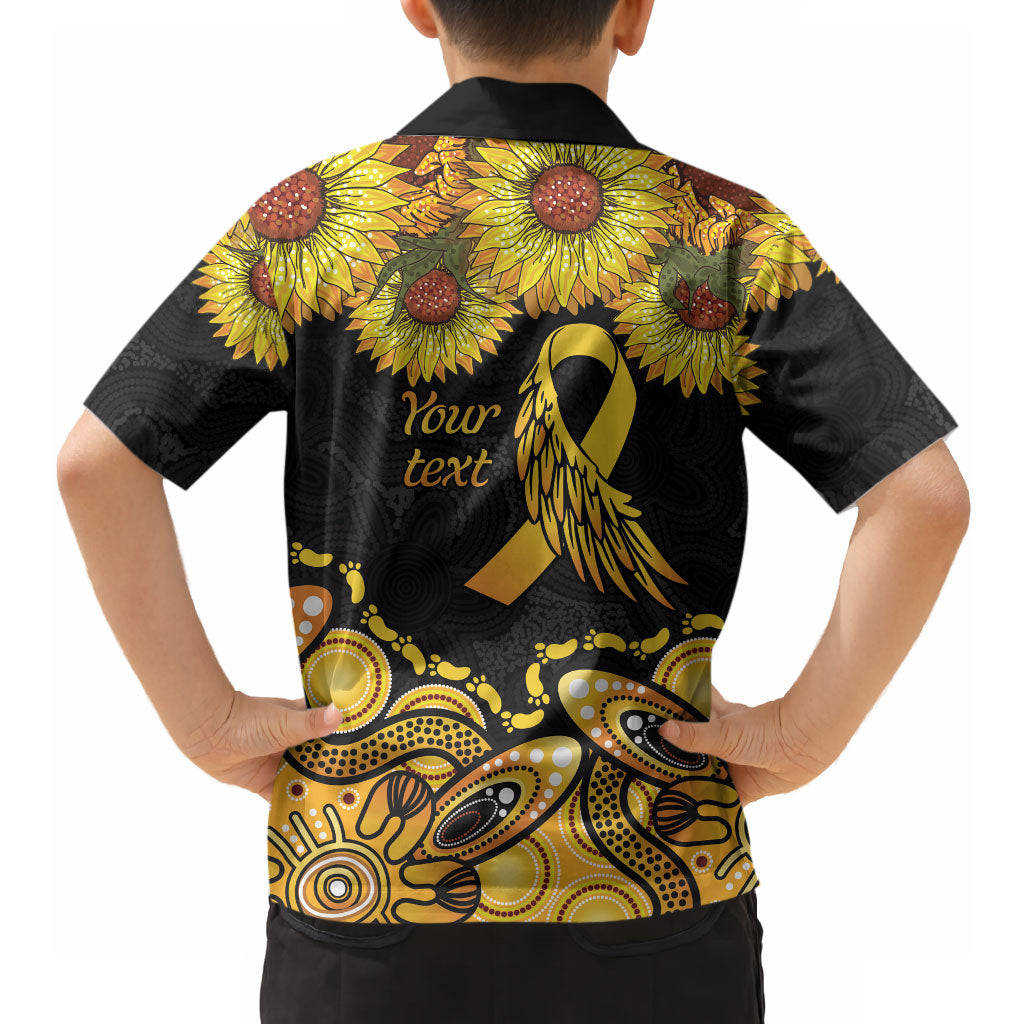 Be Bold Go Gold Aboriginal Ribbon Childhood Personalised Hawaiian Shirt