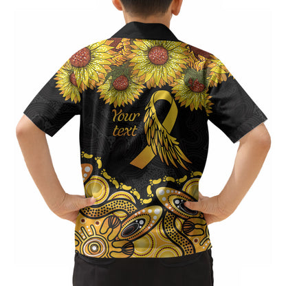 Be Bold Go Gold Aboriginal Ribbon Childhood Personalised Hawaiian Shirt