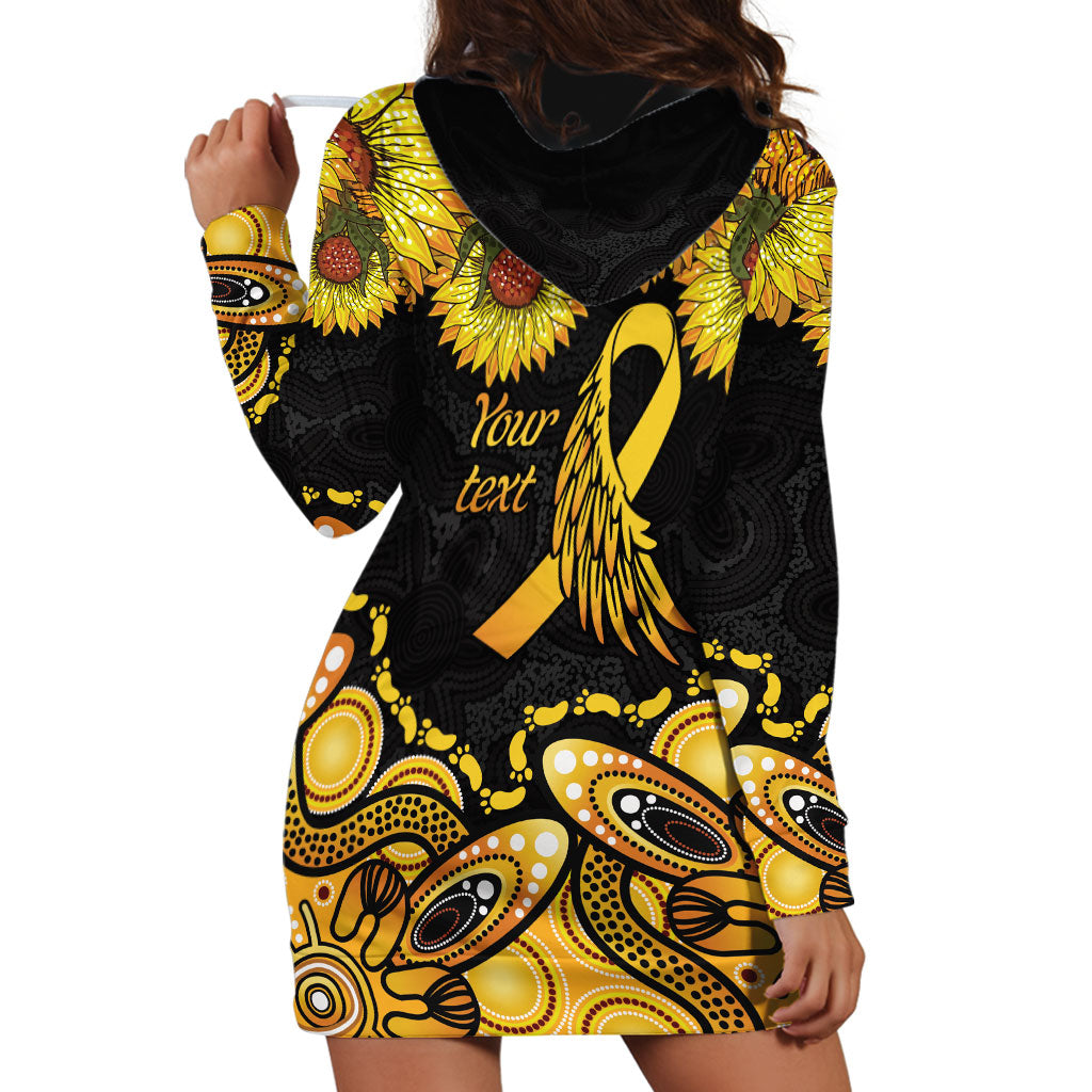 Be Bold Go Gold Aboriginal Ribbon Childhood Personalised Hoodie Dress