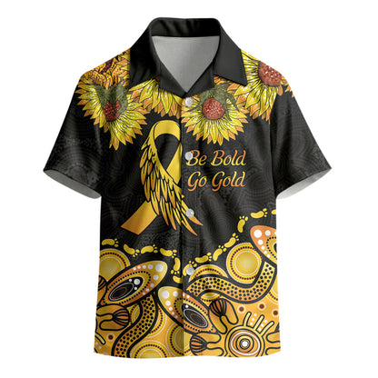 Be Bold Go Gold Aboriginal Ribbon Childhood Personalised Kid Hawaiian Shirt