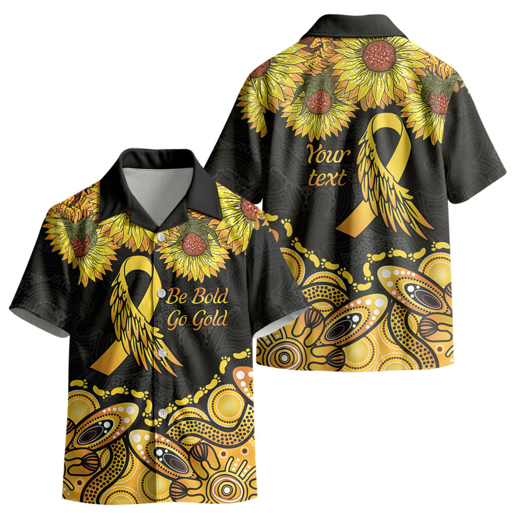 Be Bold Go Gold Aboriginal Ribbon Childhood Personalised Kid Hawaiian Shirt