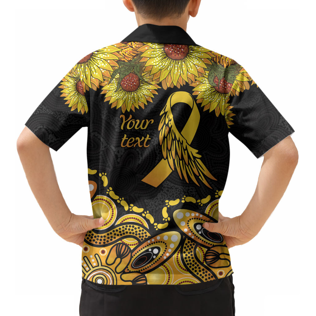Be Bold Go Gold Aboriginal Ribbon Childhood Personalised Kid Hawaiian Shirt