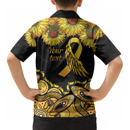 Be Bold Go Gold Aboriginal Ribbon Childhood Personalised Kid Hawaiian Shirt