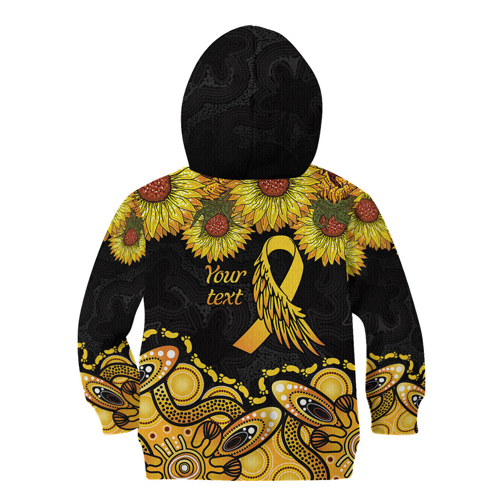 Be Bold Go Gold Aboriginal Ribbon Childhood Personalised Kid Hoodie