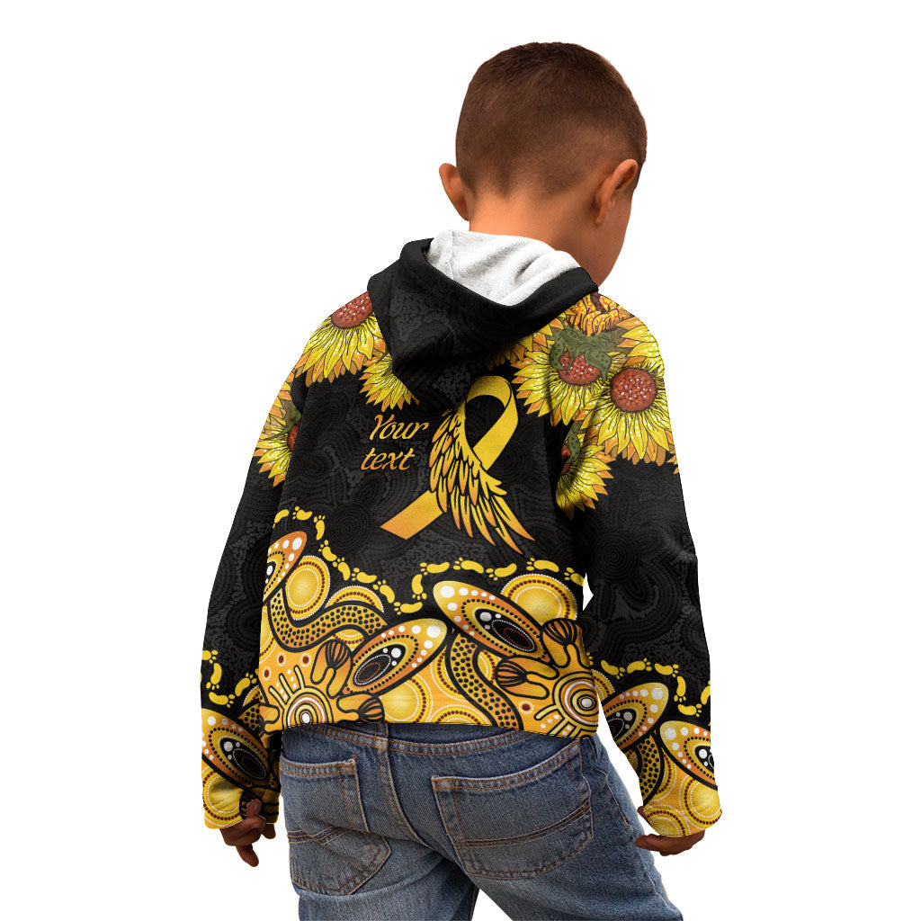 Be Bold Go Gold Aboriginal Ribbon Childhood Personalised Kid Hoodie