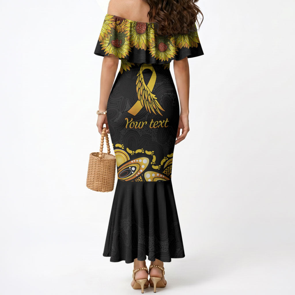 Be Bold Go Gold Aboriginal Ribbon Childhood Personalised Mermaid Dress