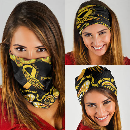 Be Bold Go Gold Aboriginal Ribbon Childhood Personalised Neck Gaiter