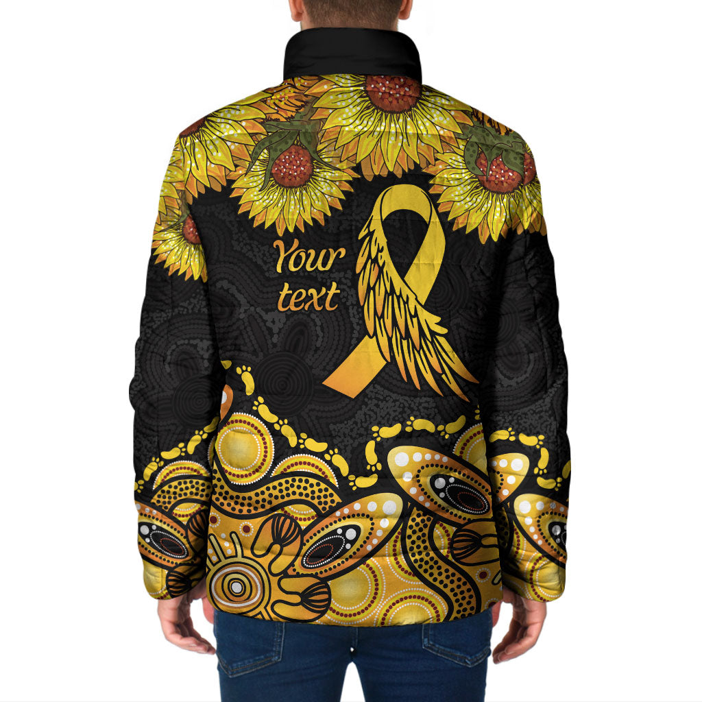 Be Bold Go Gold Aboriginal Ribbon Childhood Personalised Padded Jacket