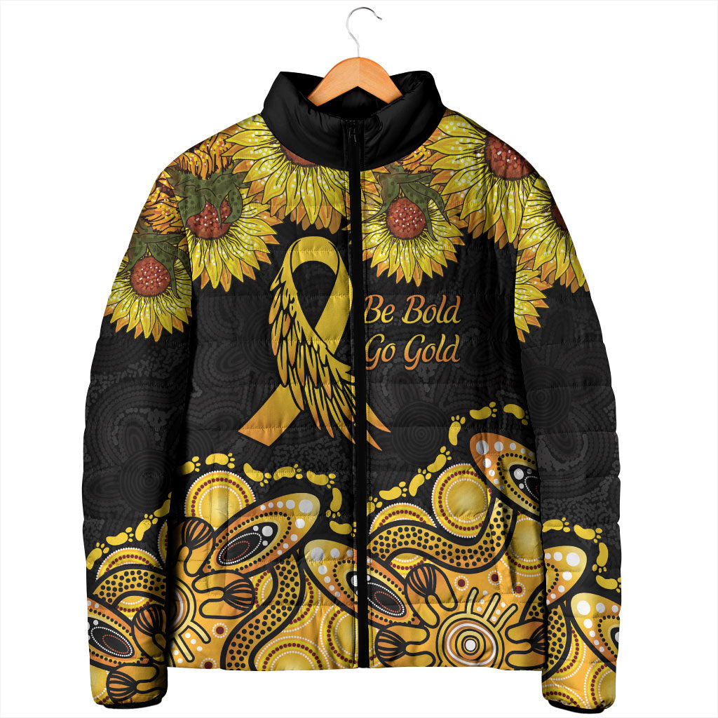 Be Bold Go Gold Aboriginal Ribbon Childhood Personalised Padded Jacket