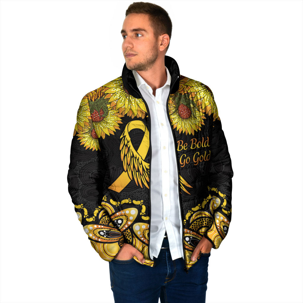Be Bold Go Gold Aboriginal Ribbon Childhood Personalised Padded Jacket