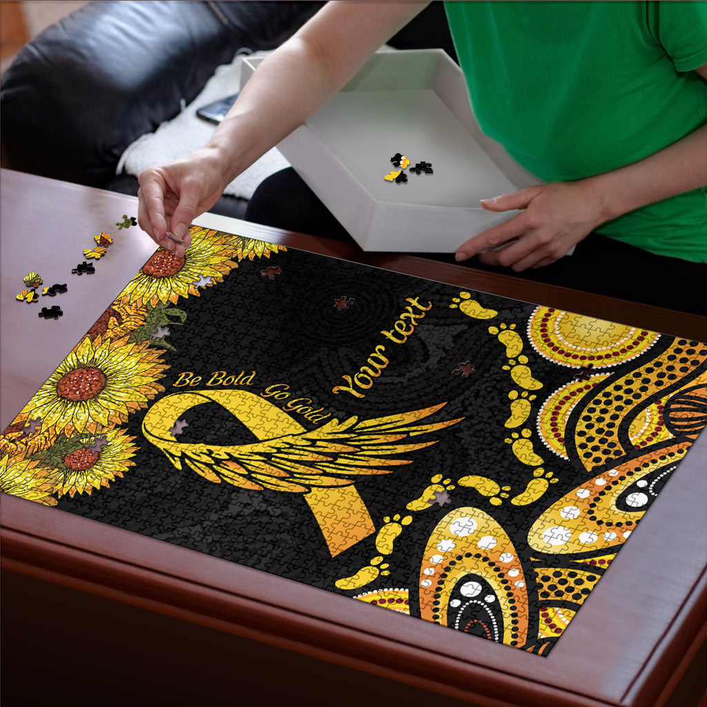 Be Bold Go Gold Aboriginal Ribbon Childhood Personalised Puzzle