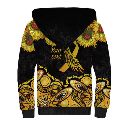 Be Bold Go Gold Aboriginal Ribbon Childhood Personalised Sherpa Hoodie