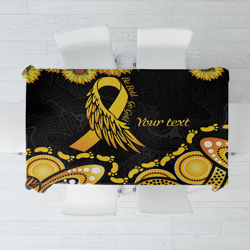 Be Bold Go Gold Aboriginal Ribbon Childhood Personalised Tablecloth