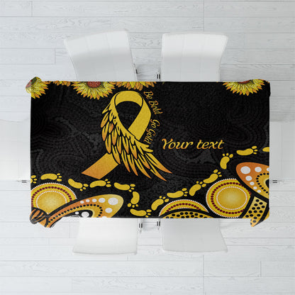 Be Bold Go Gold Aboriginal Ribbon Childhood Personalised Tablecloth
