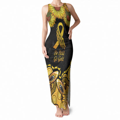 Be Bold Go Gold Aboriginal Ribbon Childhood Personalised Tank Maxi Dress