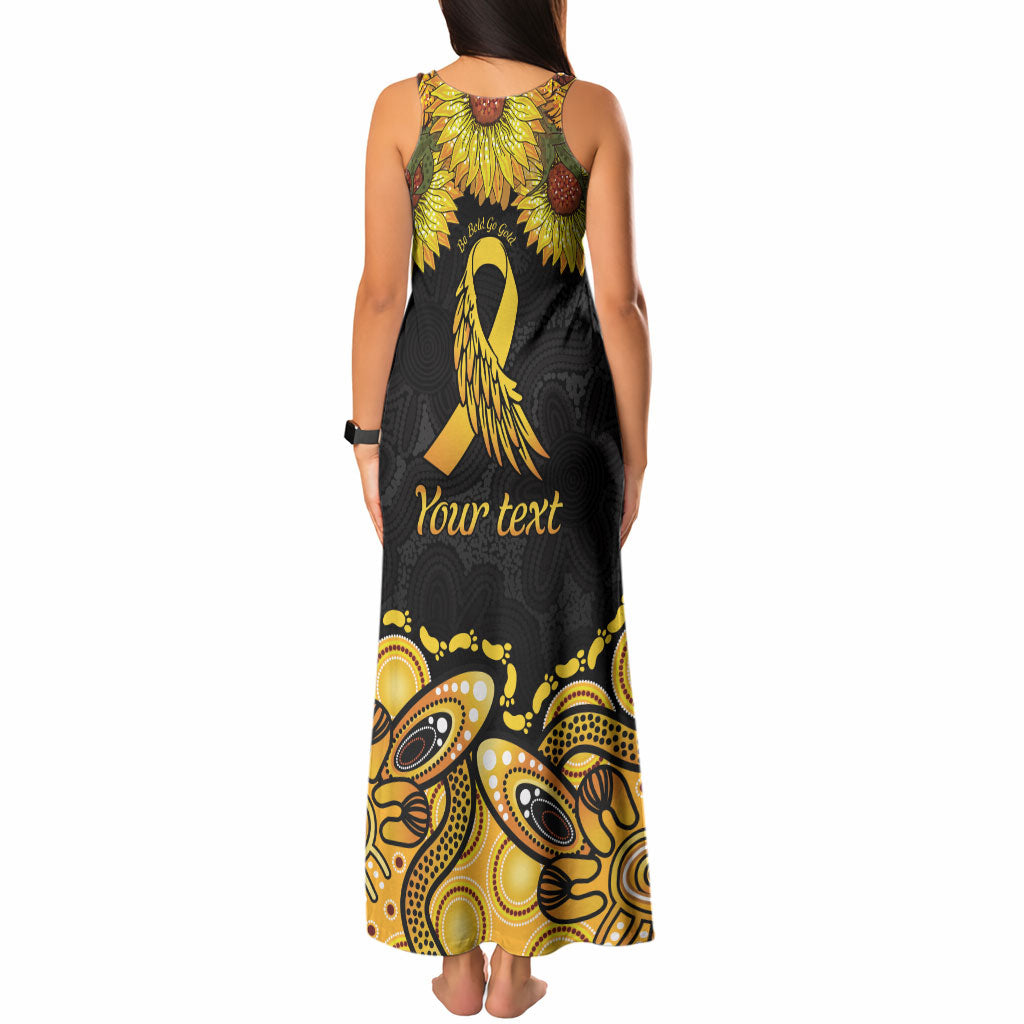 Be Bold Go Gold Aboriginal Ribbon Childhood Personalised Tank Maxi Dress