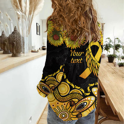 Be Bold Go Gold Aboriginal Ribbon Childhood Personalised Women Casual Shirt