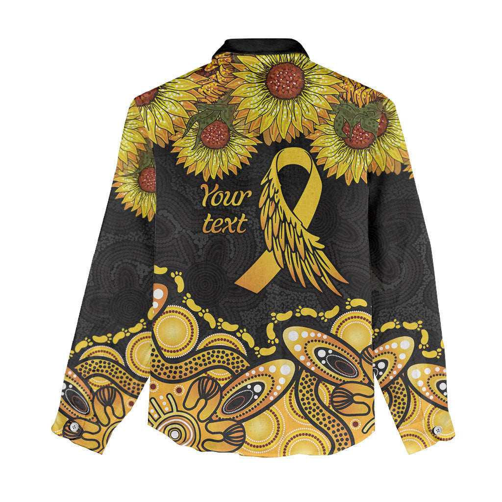 Be Bold Go Gold Aboriginal Ribbon Childhood Personalised Women Casual Shirt