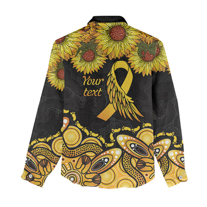 Be Bold Go Gold Aboriginal Ribbon Childhood Personalised Women Casual Shirt
