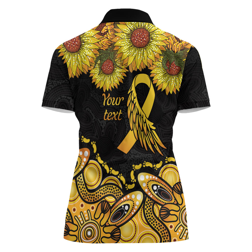 Be Bold Go Gold Aboriginal Ribbon Childhood Personalised Women Polo Shirt