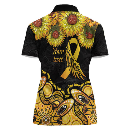 Be Bold Go Gold Aboriginal Ribbon Childhood Personalised Women Polo Shirt