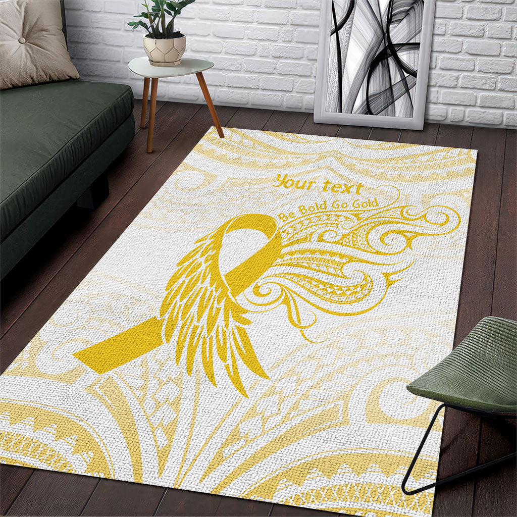 Be Bold Go Gold Polynesian Ribbon Childhood Personalised Area Rug