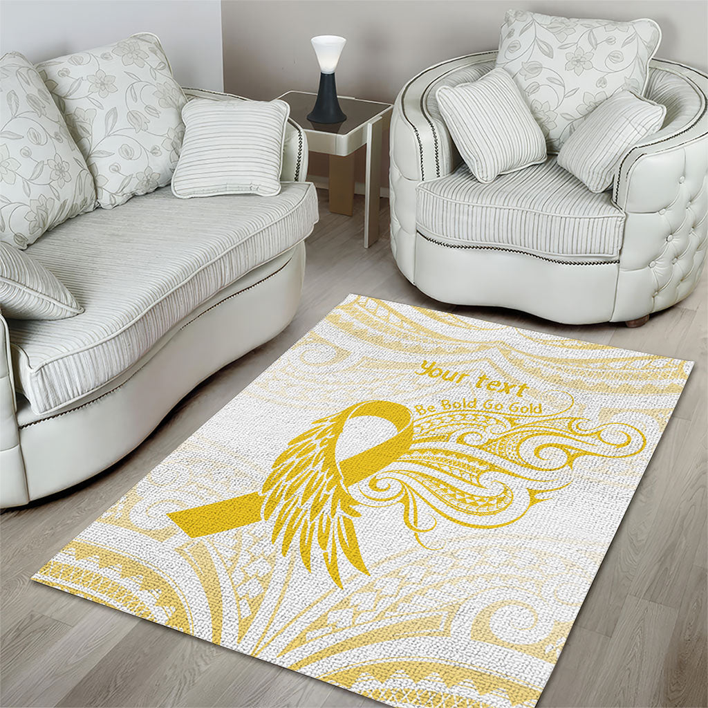 Be Bold Go Gold Polynesian Ribbon Childhood Personalised Area Rug