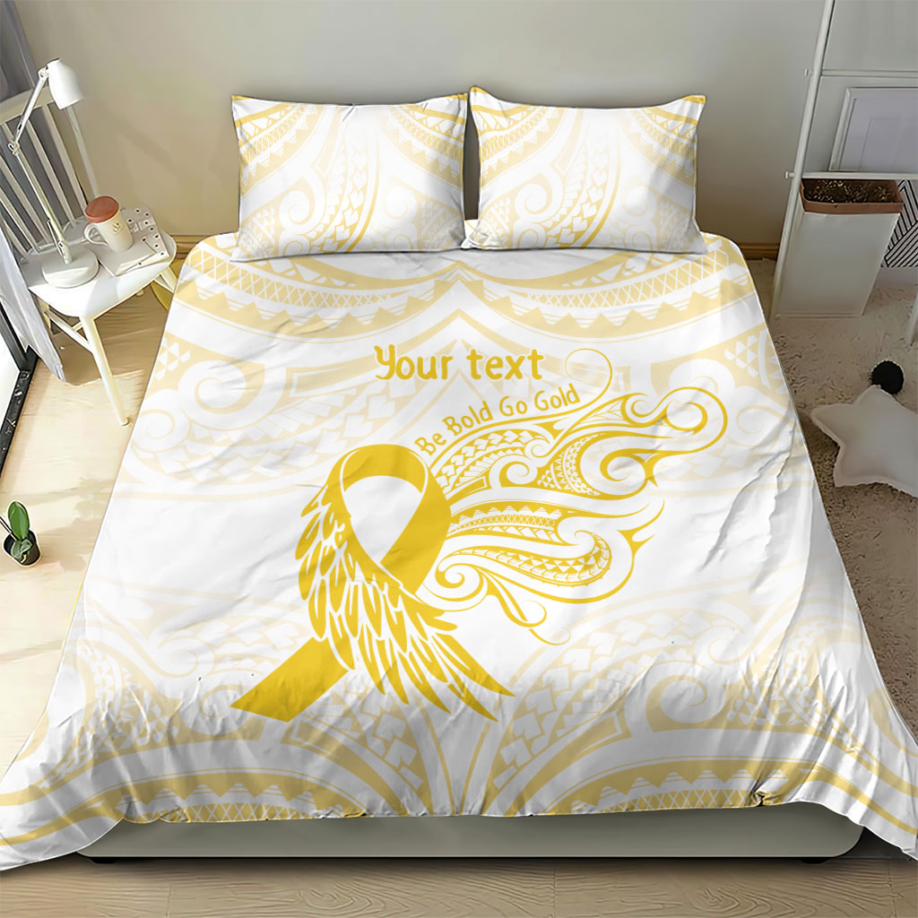 Be Bold Go Gold Polynesian Ribbon Childhood Personalised Bedding Set