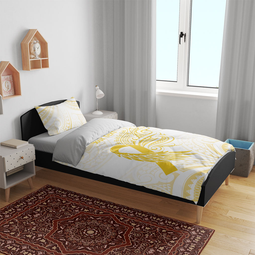 Be Bold Go Gold Polynesian Ribbon Childhood Personalised Bedding Set