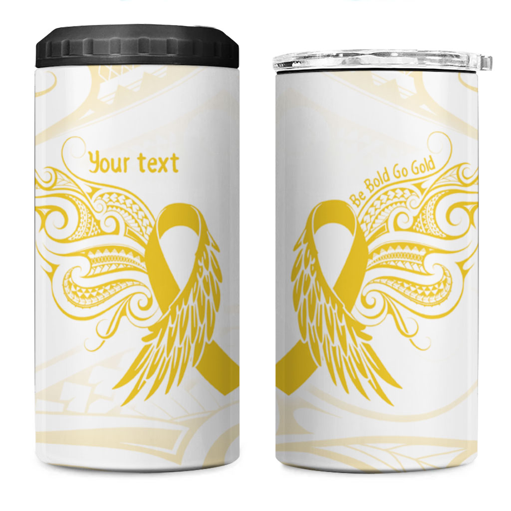 Be Bold Go Gold Polynesian Ribbon Childhood Personalised 4 in 1 Can Cooler Tumbler
