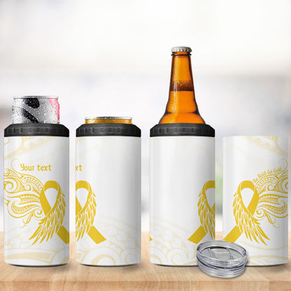 Be Bold Go Gold Polynesian Ribbon Childhood Personalised 4 in 1 Can Cooler Tumbler