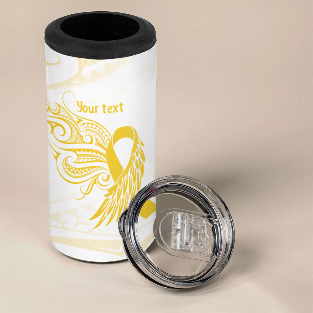 Be Bold Go Gold Polynesian Ribbon Childhood Personalised 4 in 1 Can Cooler Tumbler
