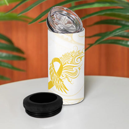 Be Bold Go Gold Polynesian Ribbon Childhood Personalised 4 in 1 Can Cooler Tumbler