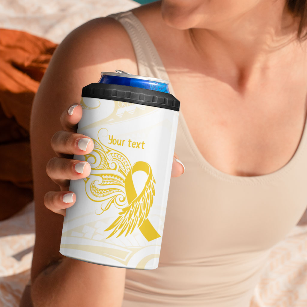 Be Bold Go Gold Polynesian Ribbon Childhood Personalised 4 in 1 Can Cooler Tumbler