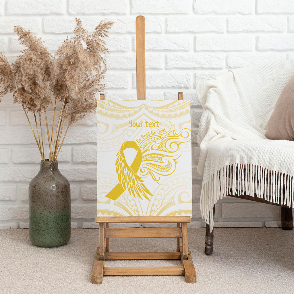 Be Bold Go Gold Polynesian Ribbon Childhood Personalised Canvas Wall Art