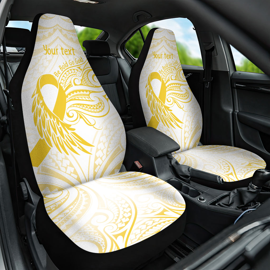 Be Bold Go Gold Polynesian Ribbon Childhood Personalised Car Seat Cover
