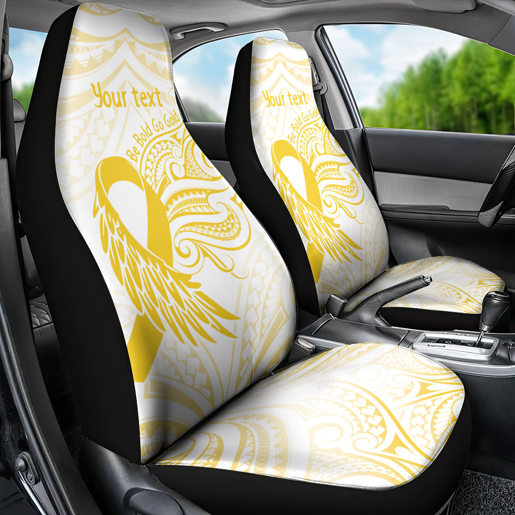 Be Bold Go Gold Polynesian Ribbon Childhood Personalised Car Seat Cover